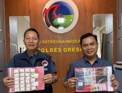 Polres Gresik Amankan Tersangka Pengedar Ribuan  Pil Koplo di Tlogopojok