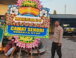 Polsek Senori Polres Tuban Polda Jatim Menerima Karangan Bunga Ucapan Selamat Hari Bhayangkara ke-80 Dari Forkopimcam Senori